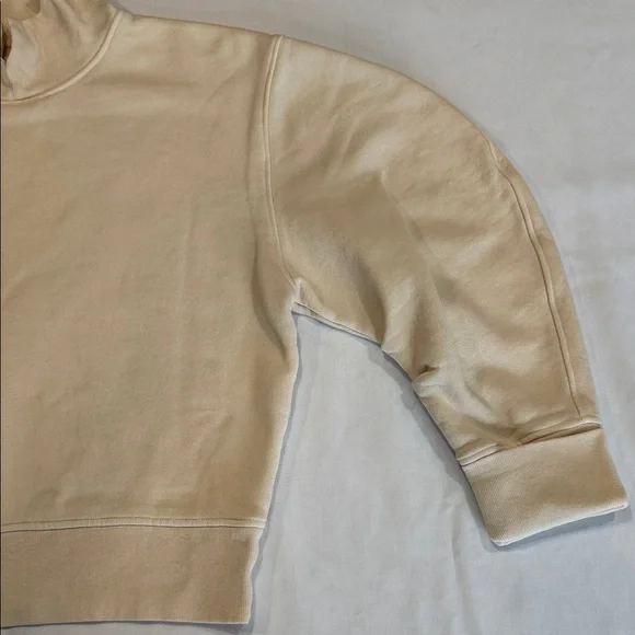 Citizens of Humanity COH Mock Neck Cream Beige Sweatshirt Small USA Made - Picture 6 of 14